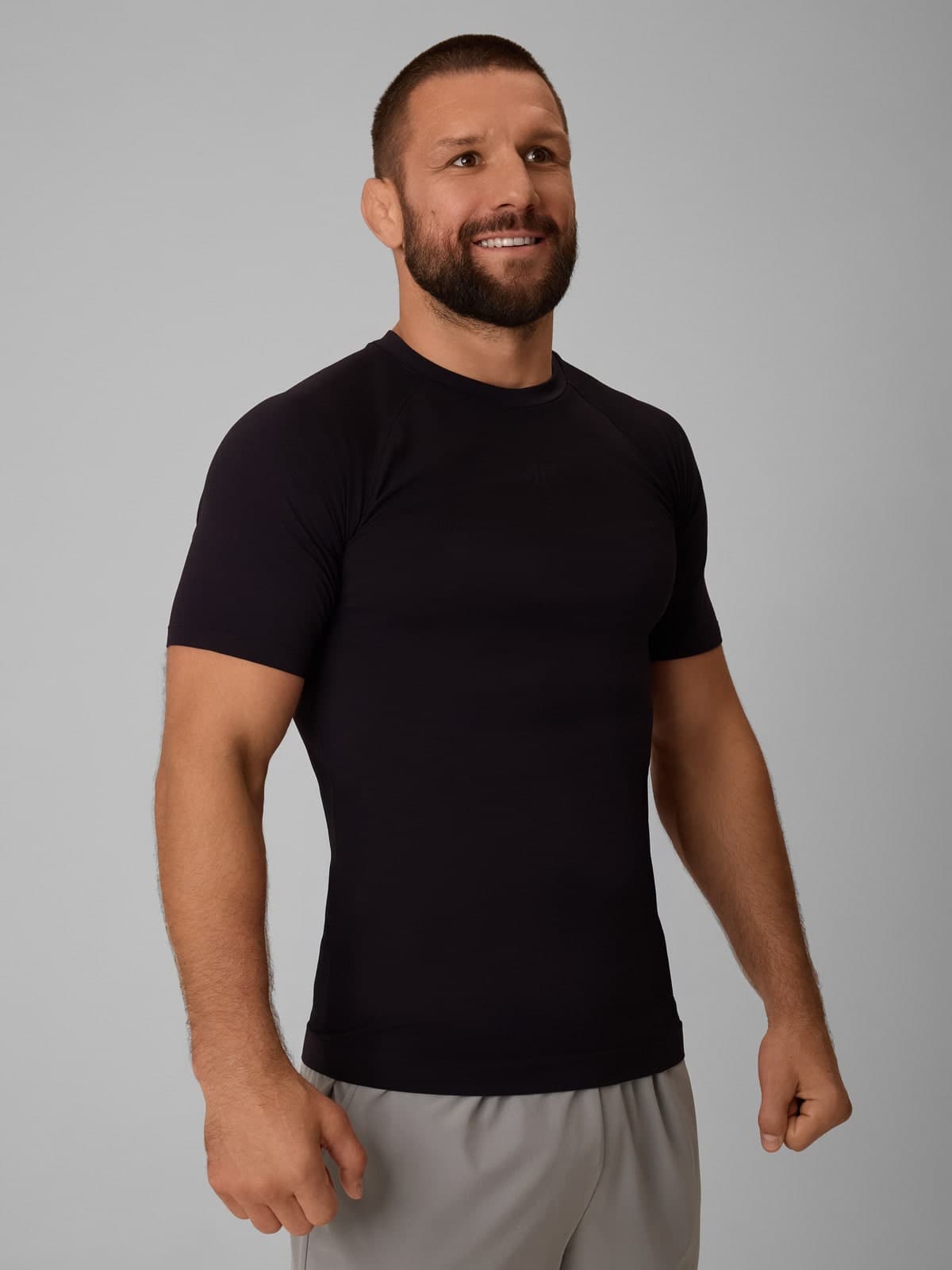 Tricou de antrenament slim cu uscare rapidă pentru bărbați - negru