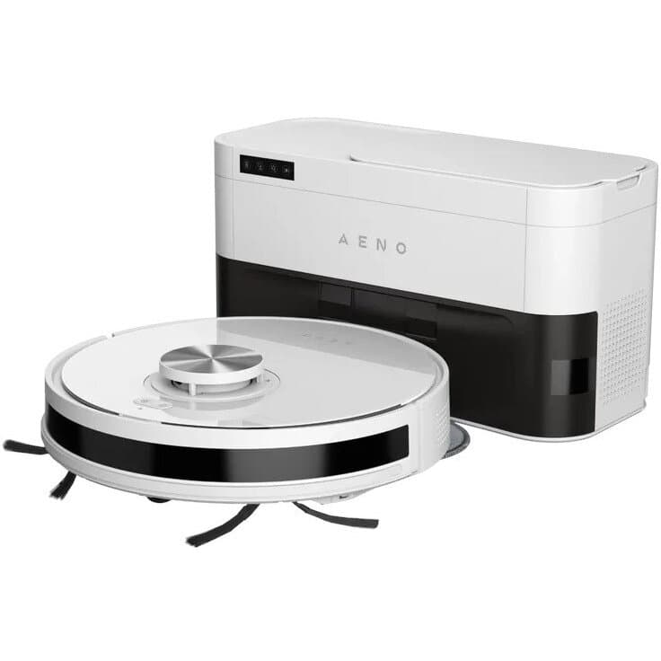 Aspirator robotic Aeno ARC0006S, 4000Pa, 3000 mAh, 120 m2, Mapare, Wi-Fi, Comenzi vocale, Autonomie pana la 120 min, Alb