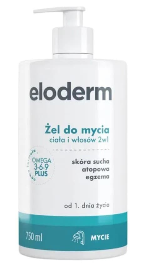 Gel de spălare pentru corp și păr Eloderm 2in1 750ml