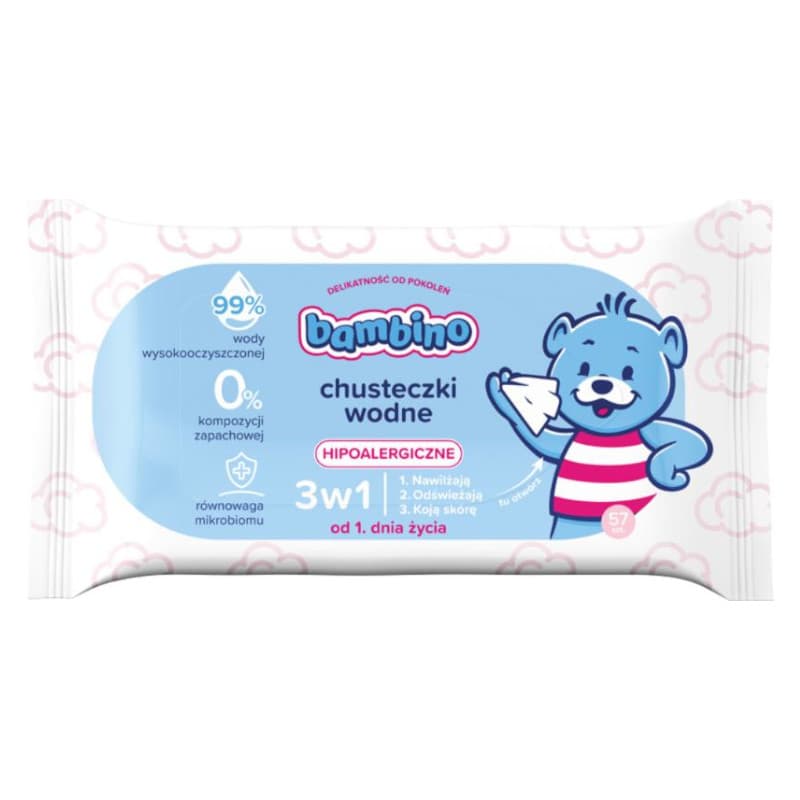 Bambino Șervețele cu apă 3in1 57 bucăți