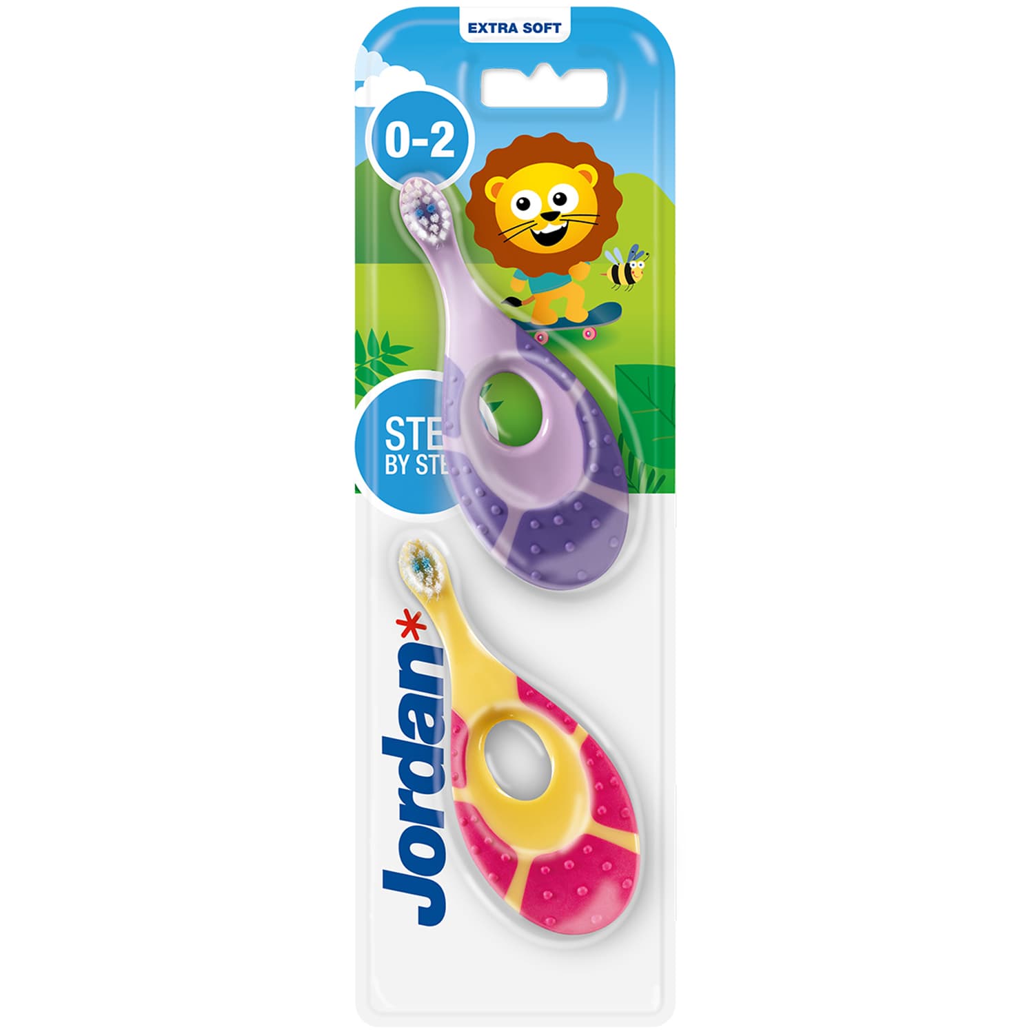 Periuța de dinți pentru copii Jordan Step by Step 0-2 ani Extra Soft 2 bucăți