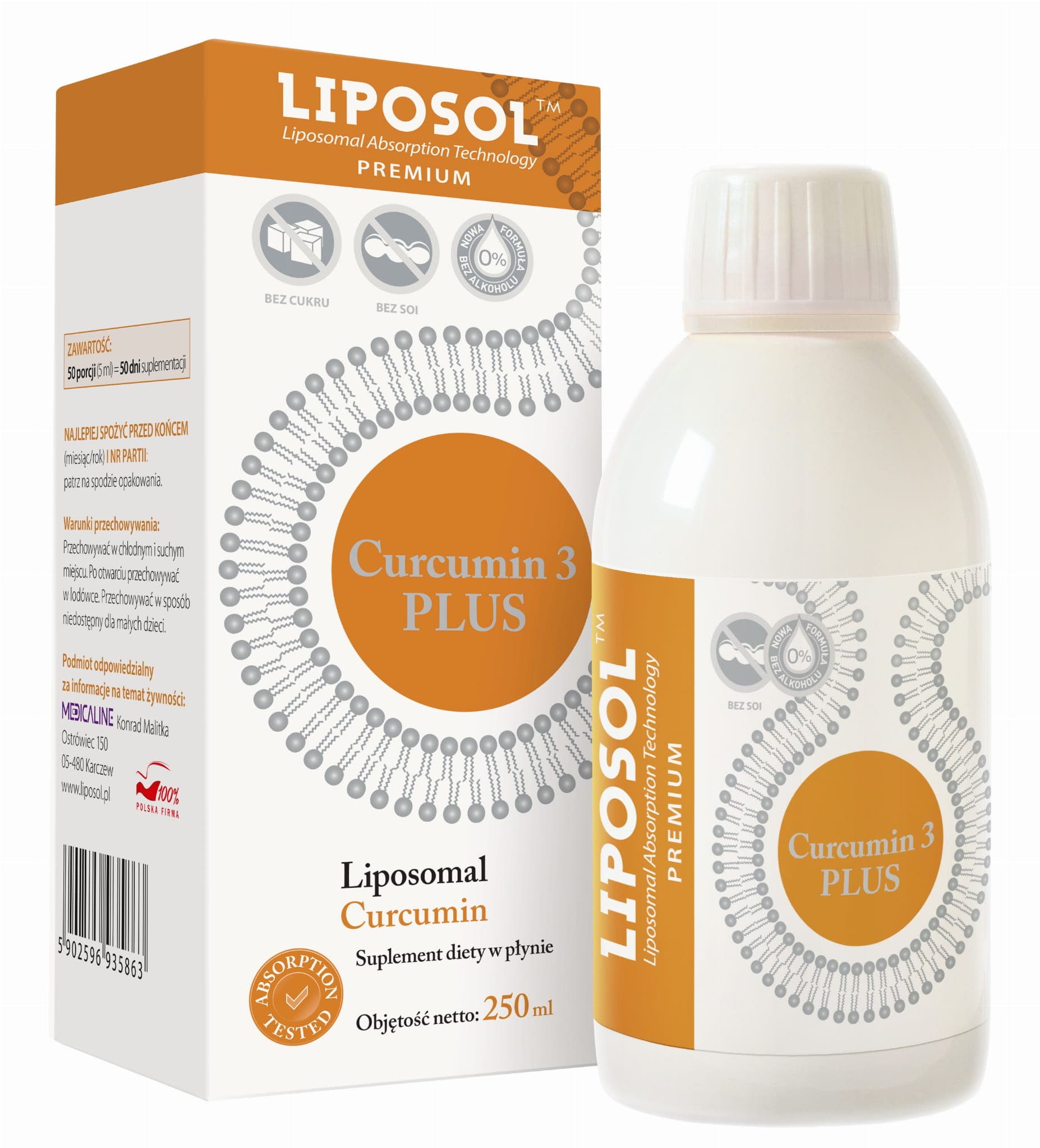 Aliness Liposol Curcumin C3 Complex Lichid Suppliment Alimentar 250ml