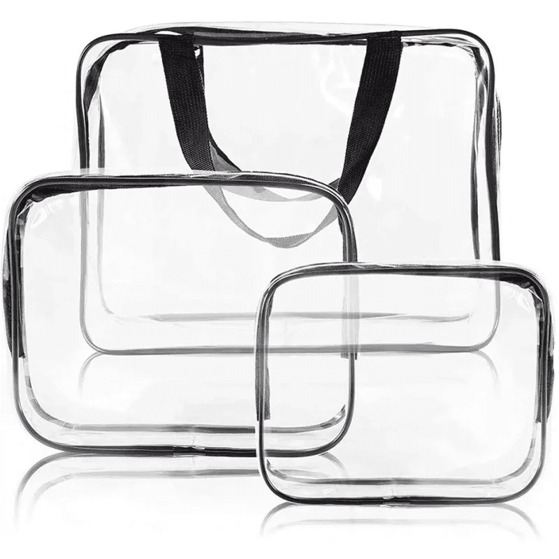 eCarla Set de trei pungi cosmetice transparente KS154
