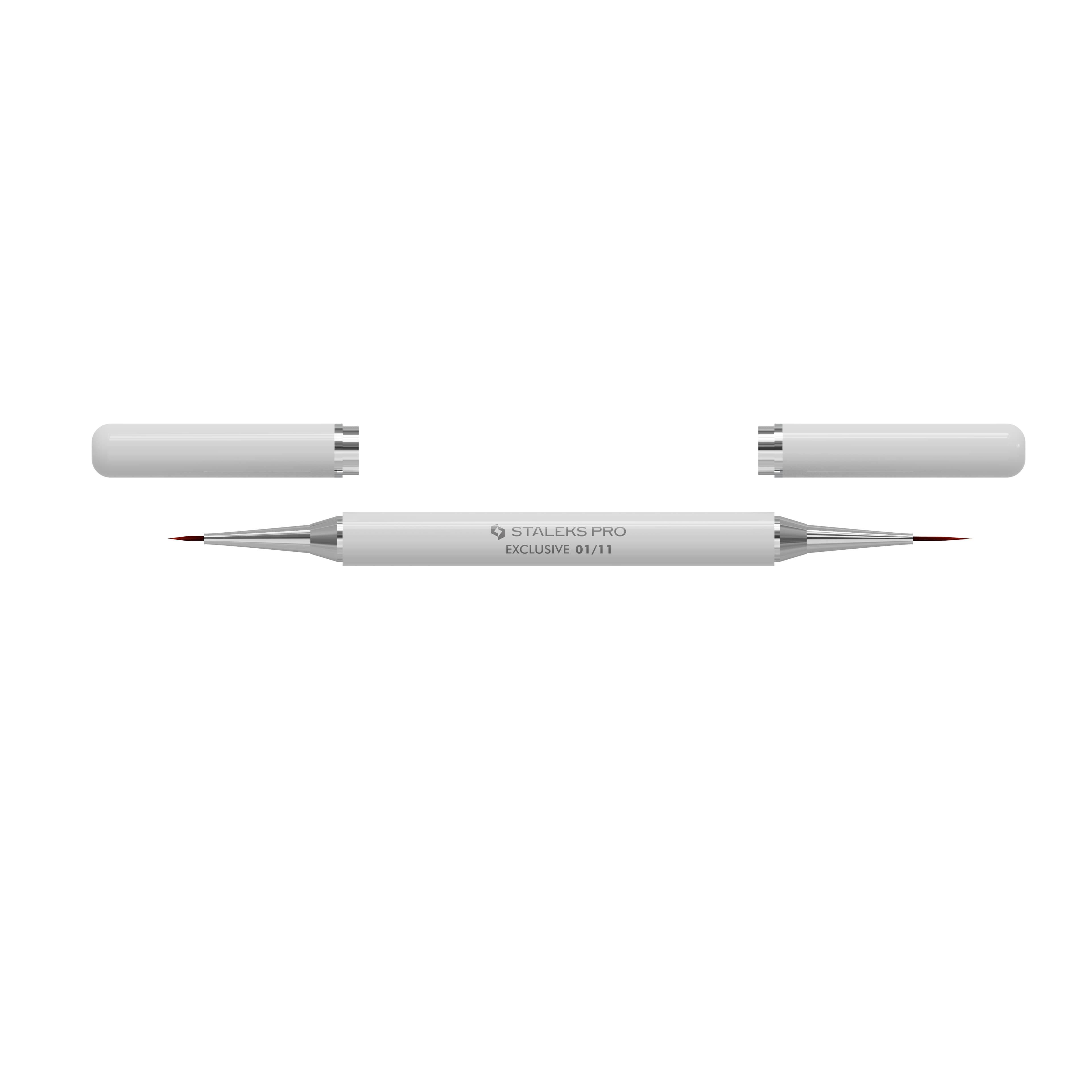 STALEKS Pensulă dublă Exclusive Liner 7 mm / pentru gel 12 mm