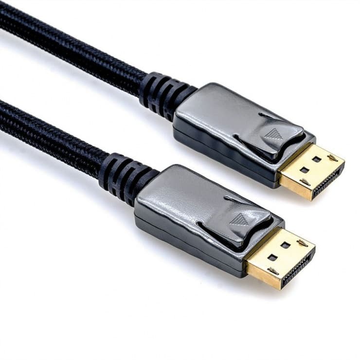 Cablu Displayport 4K60Hz T-T 1m brodat Negru, Roline 11.04.5880*