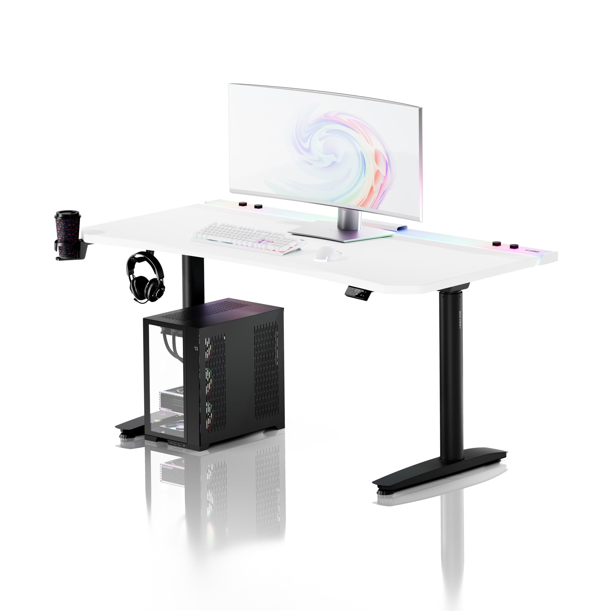 Birou gaming electric alb-negru Diablo X-Forge 1600