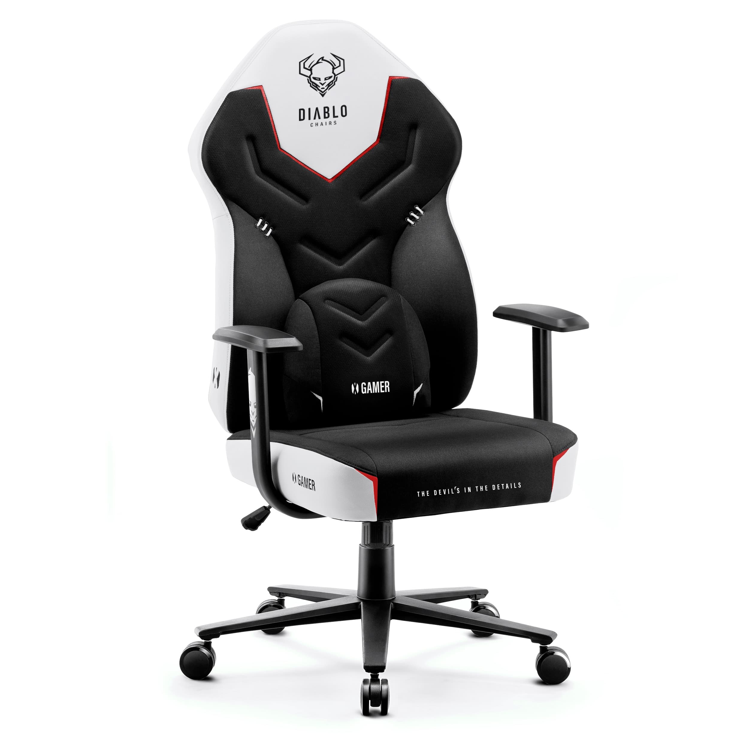 Scaun gaming din material Diablo X-Gamer: SNOW WHITE