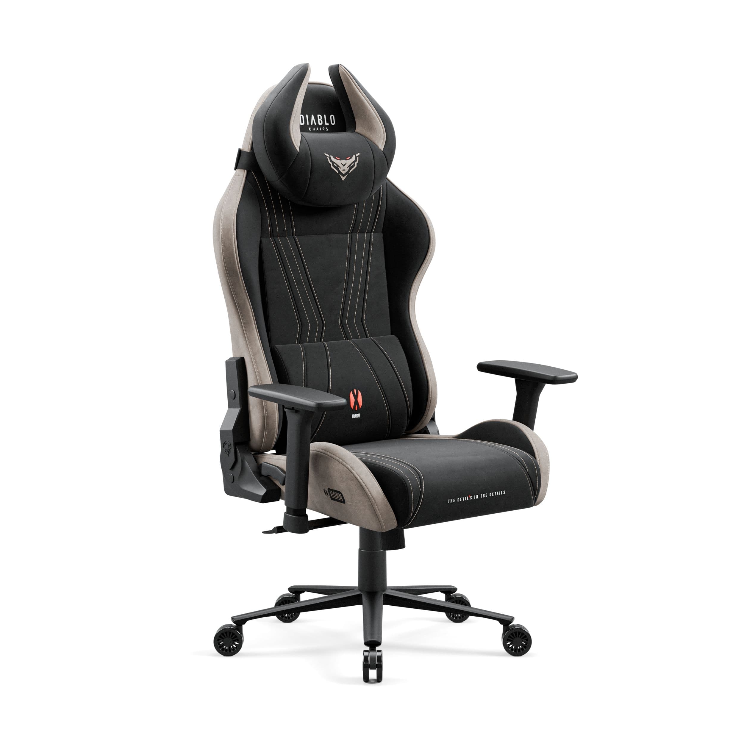 Scaun gaming material textil Diablo X-Horn 2.0, Normal Size, Camel Black