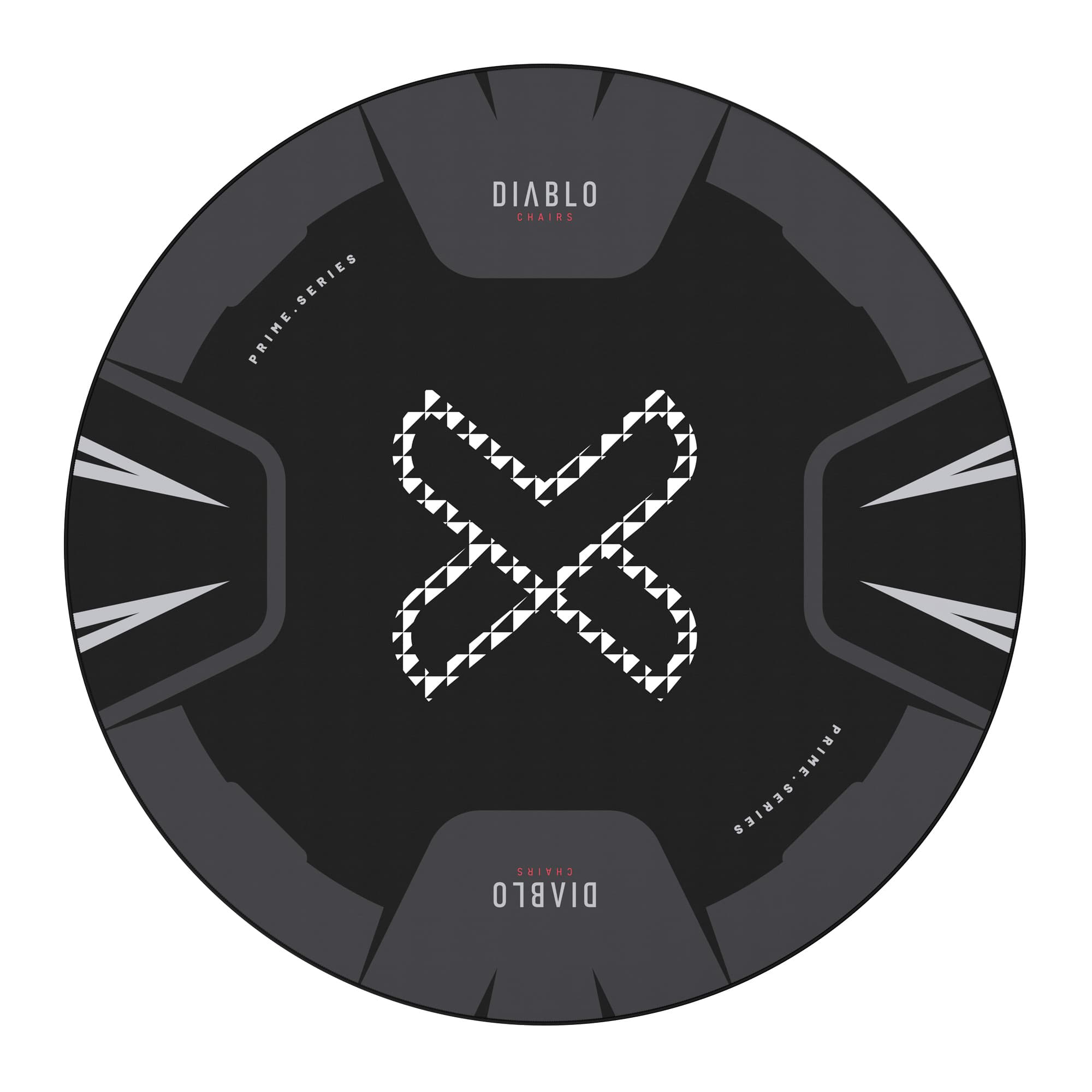 Covoraș gaming antiderapant pentru scaun Diablo Chairs, Negru-Alb