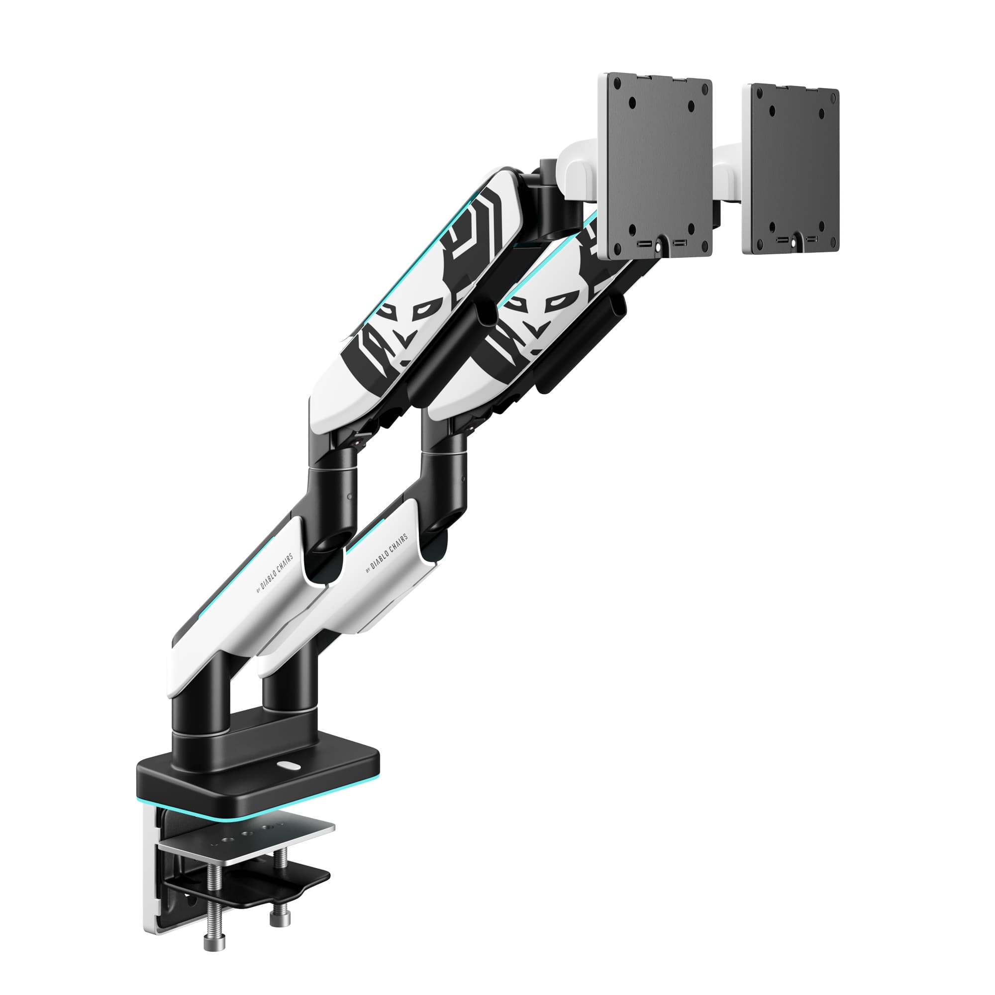 Suport dublu pentru monitoare de 35 de inchi, alb-negru X-Arm Dual RGB