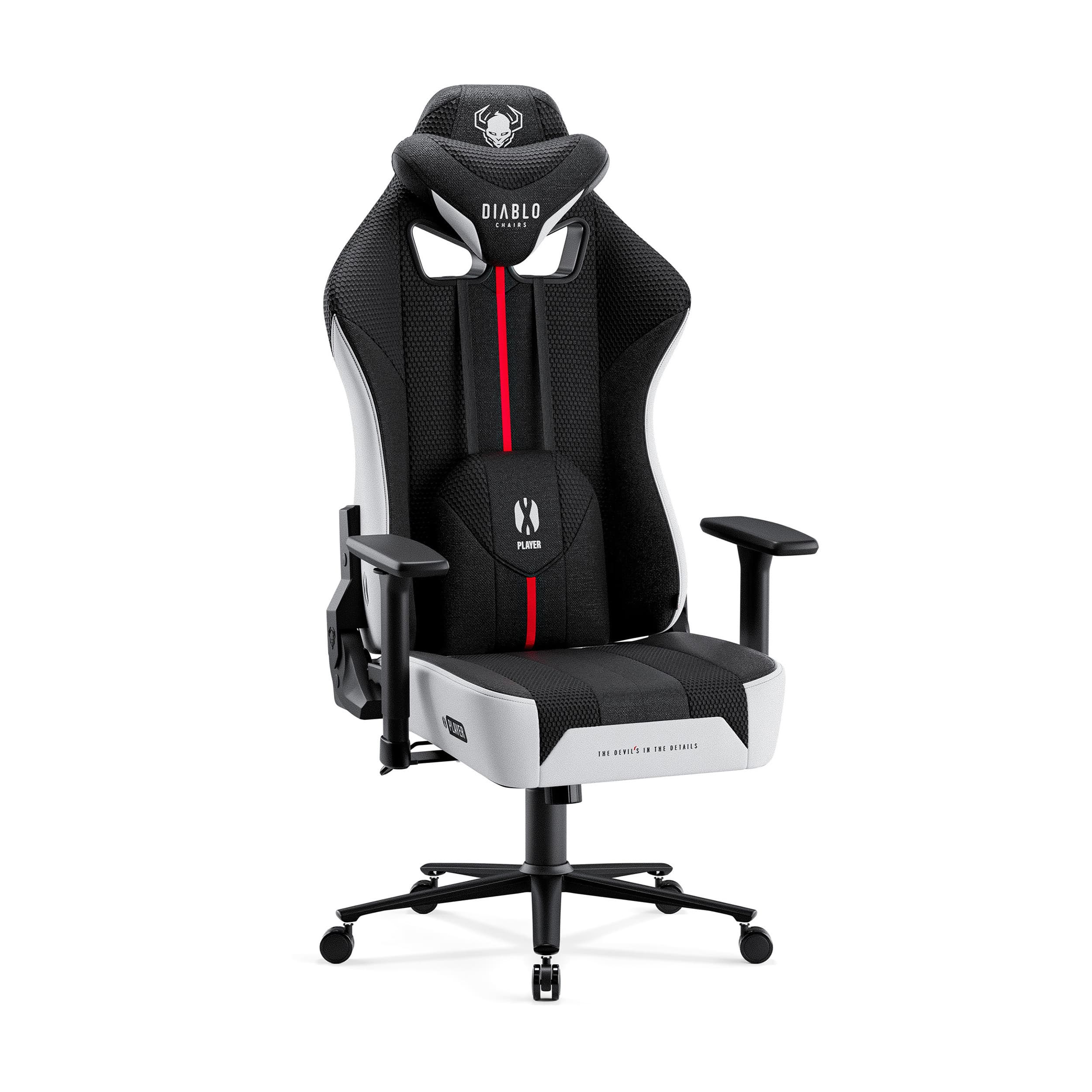 Scaun Gaming Diablo X-Player 2.0 Din Material Normal Size: Alb-Negru
