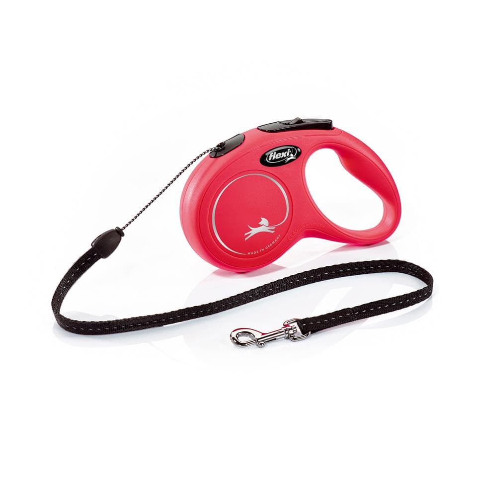 FLEXI New Classic lesa automata cu sir pentru caini, rosu, marimea S, 5 m