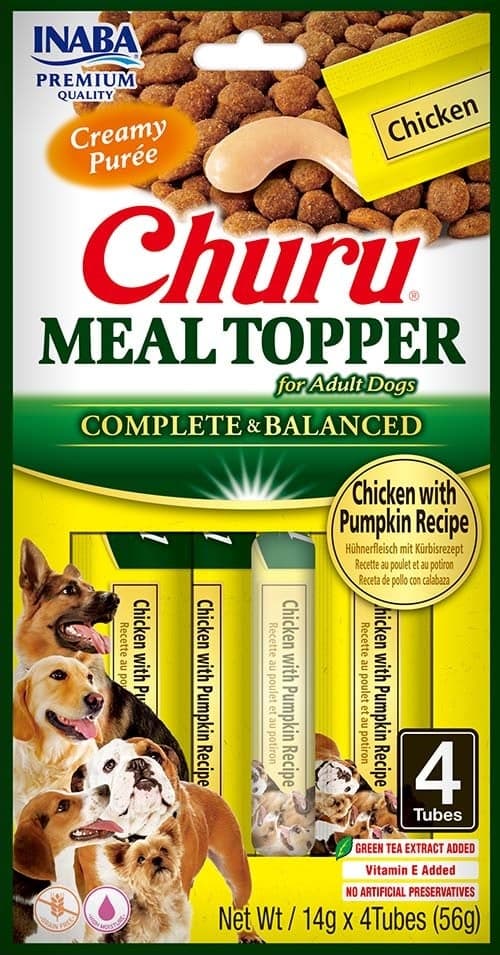 INABA Dog Meal Topper Chicken Pumpkin 4x14 g recompensa cremoasa cu pui si dovleac pentru caini