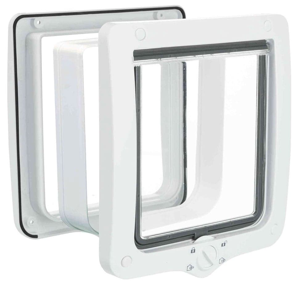 TRIXIE Ușă pentru pisici 4-Way, cu tunel, XL: 24 × 28 cm
