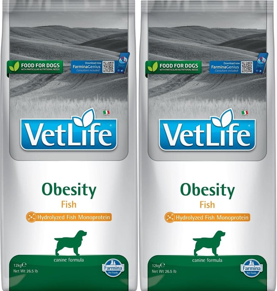 FARMINA Vet Life Obesity Fish 12 kg x 2 hrana dietetica pentru caini supraponderali, cu peste