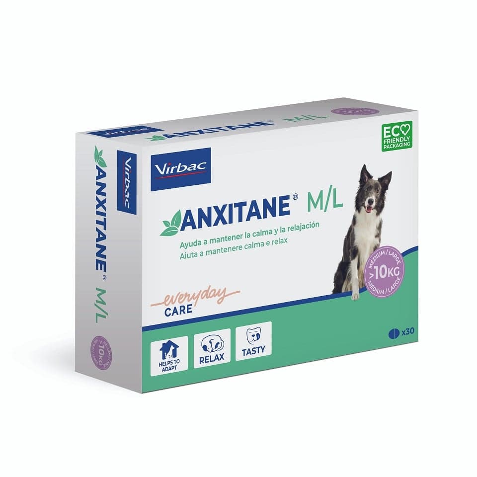 VIRBAC Anxitane M/L Supliment pentru ameliorarea stresului pentru caini si pisici de peste 10 kg, 30 tab.