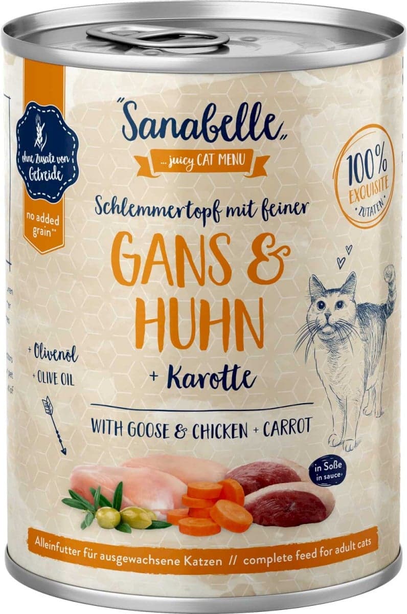 SANABELLE Goose&amp;Chicken 380 g conserva pisica, gasca si pui
