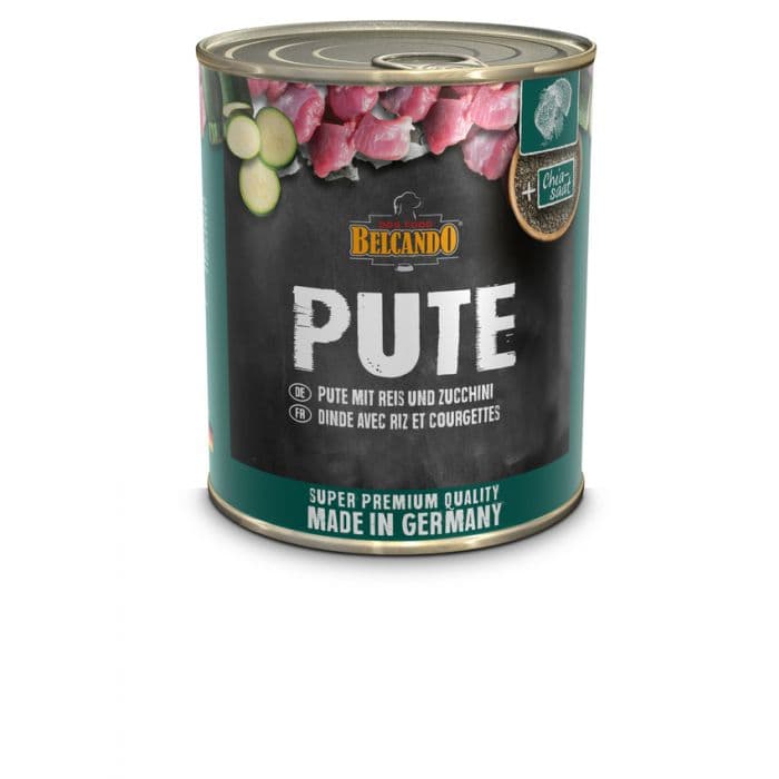 BELCANDO Super Premium hrana umeda pentru caini, cu curcan, orez si dovlecei, 800 g