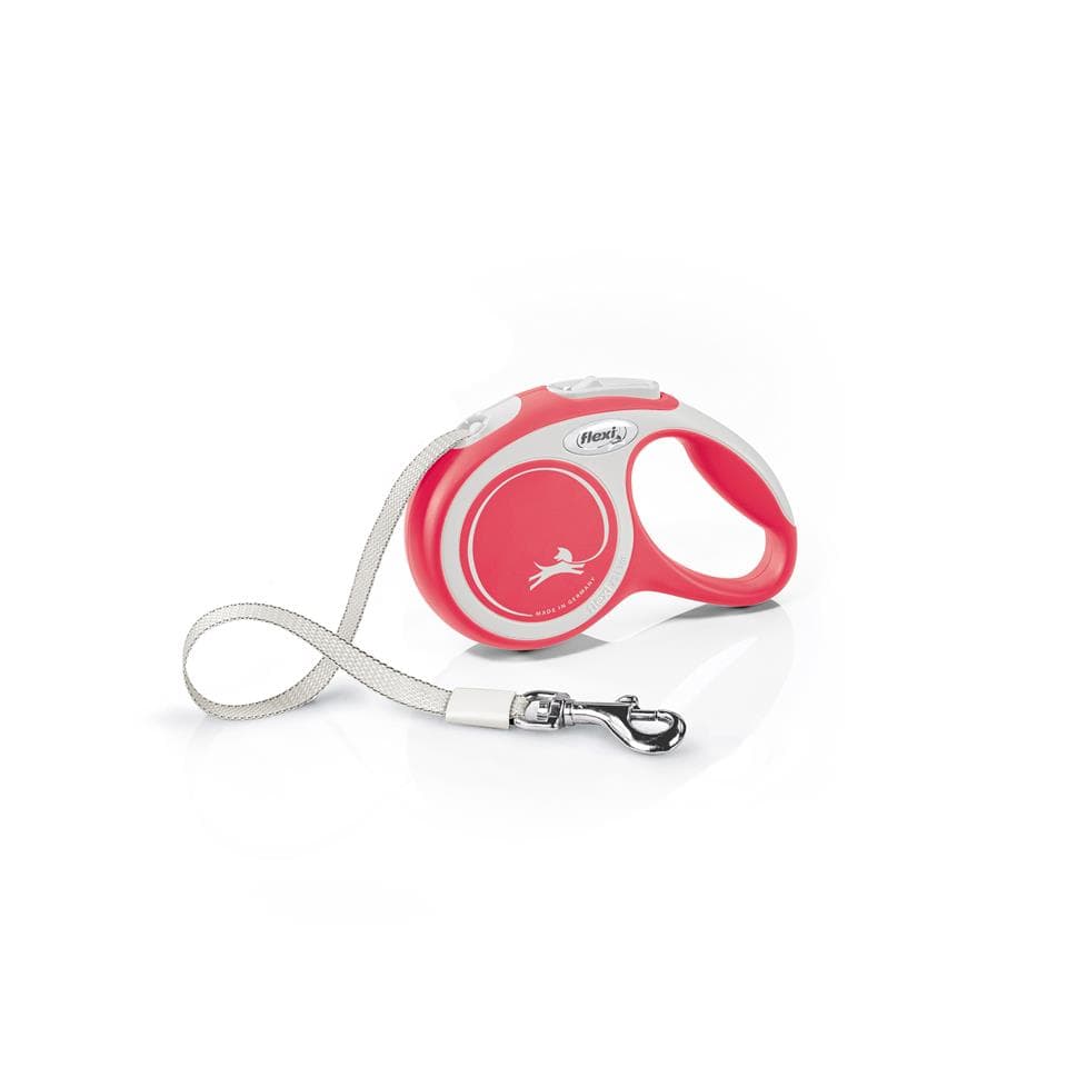 FLEXI New Comfort lesa automata cu banda pentru caini, rosu, marimea XS, 3 m
