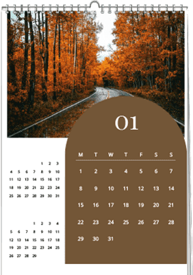 Calendar de perete, Trei luni , 20x30-A4 cm