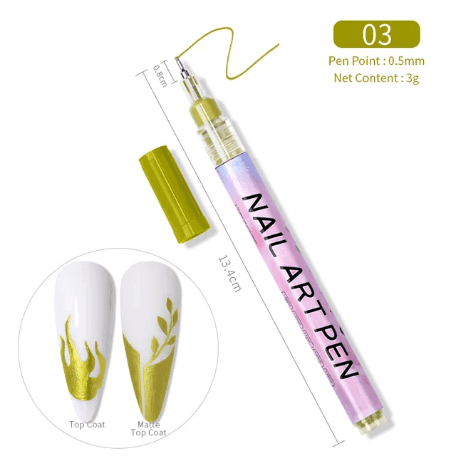 Stilou Pictura Unghii Nail Art Auriu -