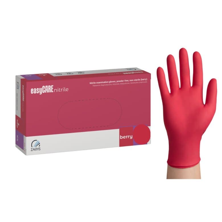 Manusi nitril nepudrate EasyCare cutie 100 buc marime S Berry - ECR-BR