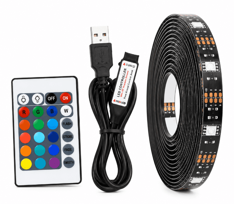 Kit banda LED RGB pentru TV lungime 5 m telecomanda inclusa