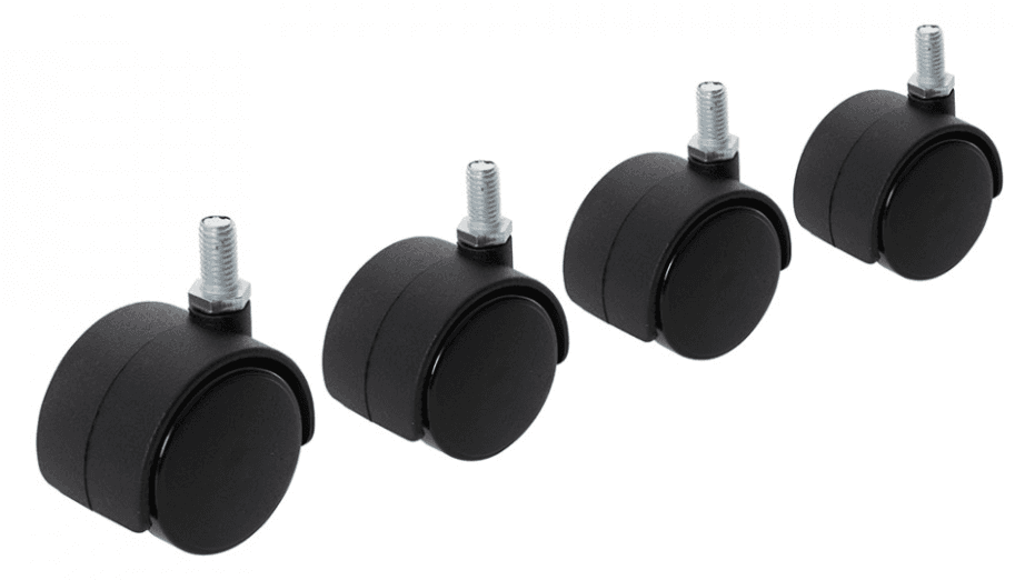 Set 4 roti pvc cu surub   mobila negre