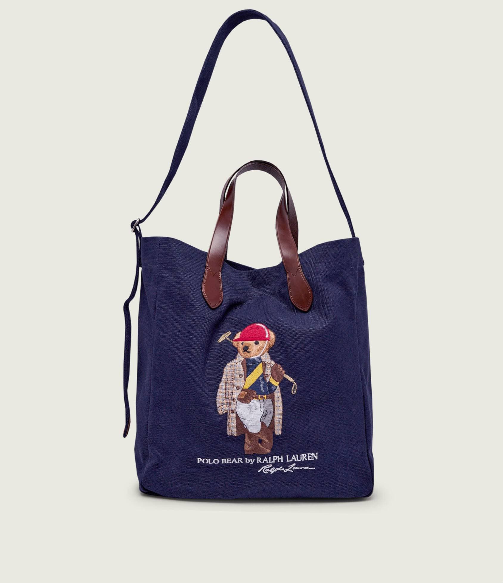 POLO RALPH LAUREN Geantă shopper BEAR cu adaos de piele