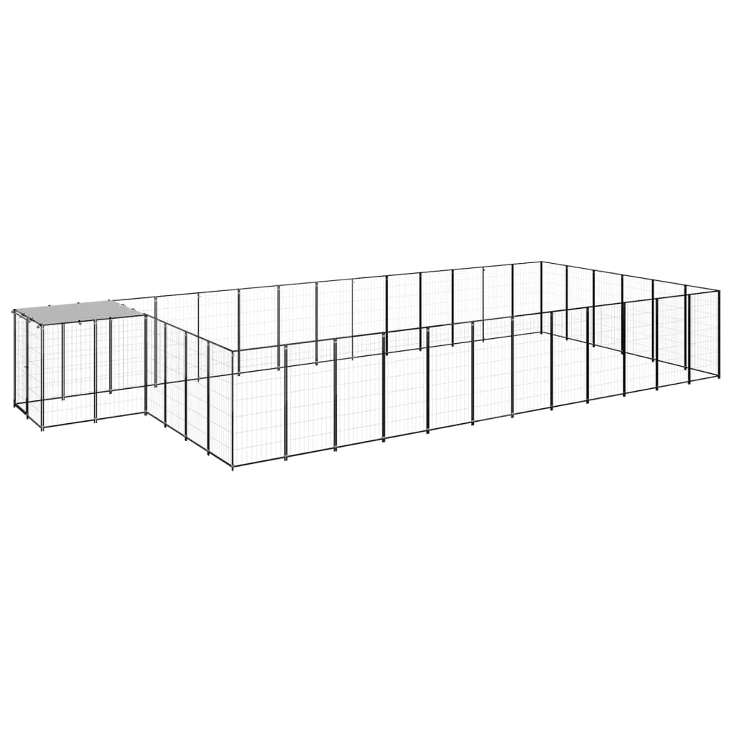 Gossi padoc pentru caini, negru, 22,99 m2, otel