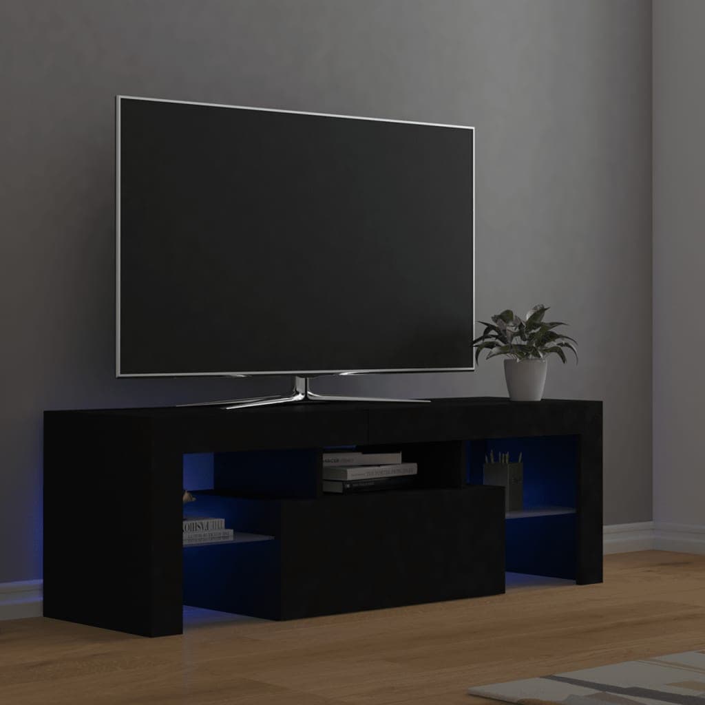 Gossi comoda tv cu lumini led, negru, 120x35x40 cm