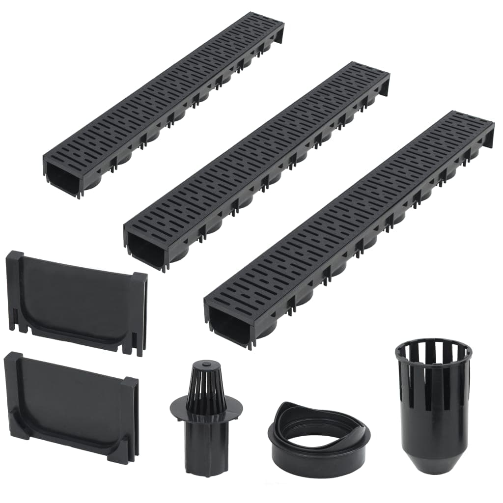 Gossi canale de drenaj, 3 buc, plastic, 3 m