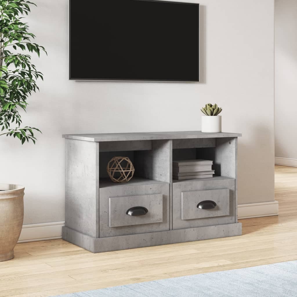 Gossi comoda tv, gri beton, 80x35x50 cm, lemn prelucrat