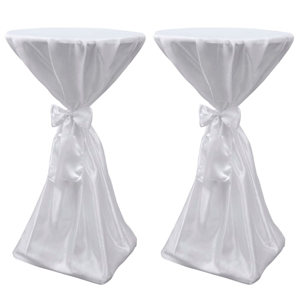 Husa de masa alba, 60 cm, cu funda, 2 buc