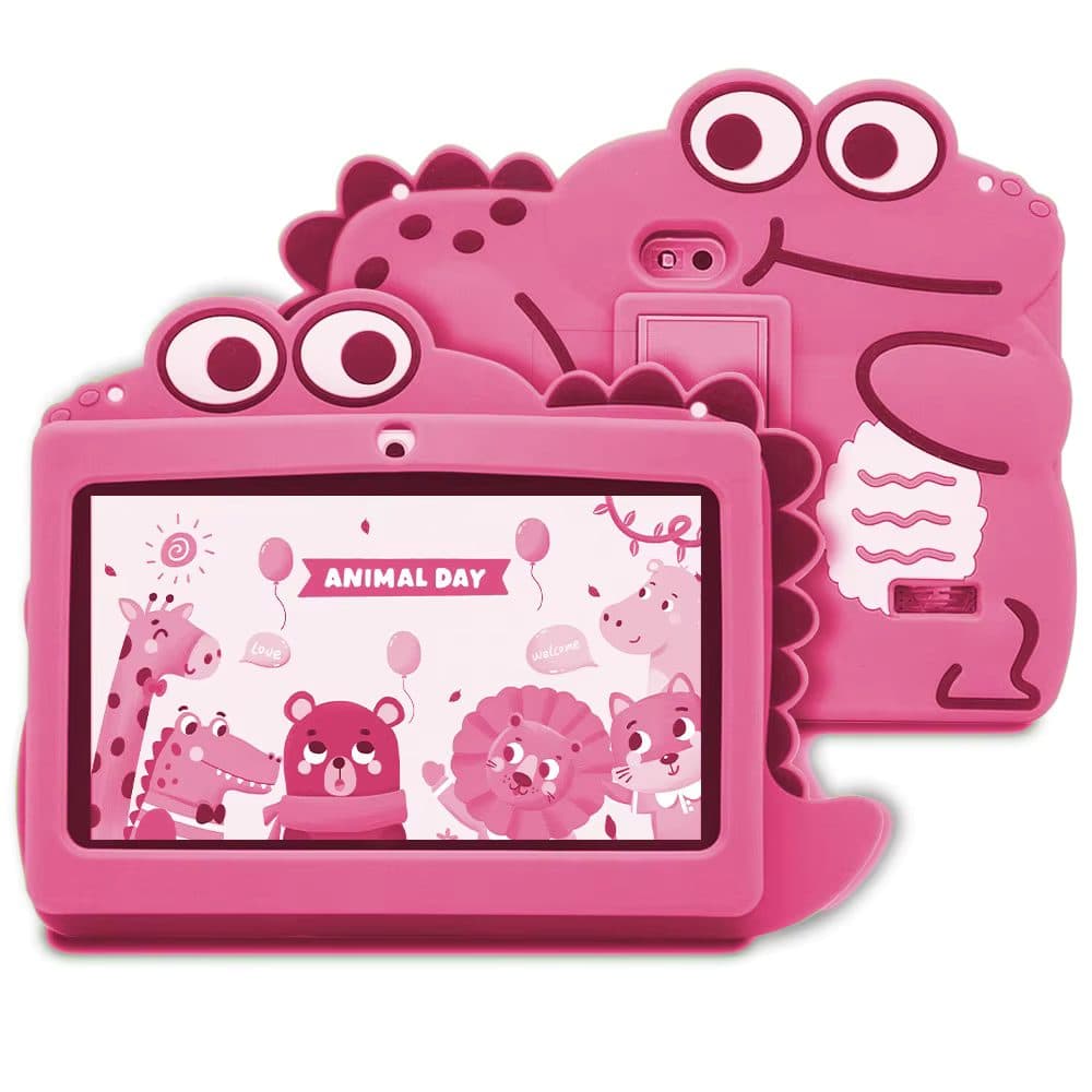 Tabletă pentru copii 7" HD cu Android, protecție pentru ochi și baterie 4000 mAh, roz