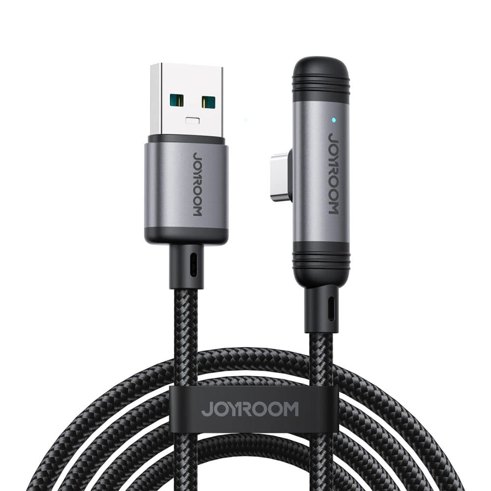 Cablu Joyroom S-A56 EnjoyX Series 90° USB-A - USB-C, 3A, 1,2 m, negru