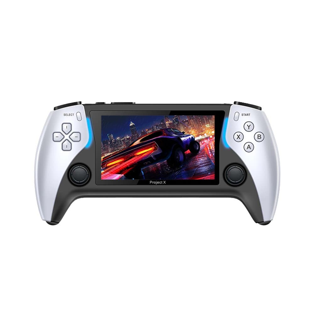 Project X Consolă portabilă de jocuri cu display HD IPS de 4,3", albă
