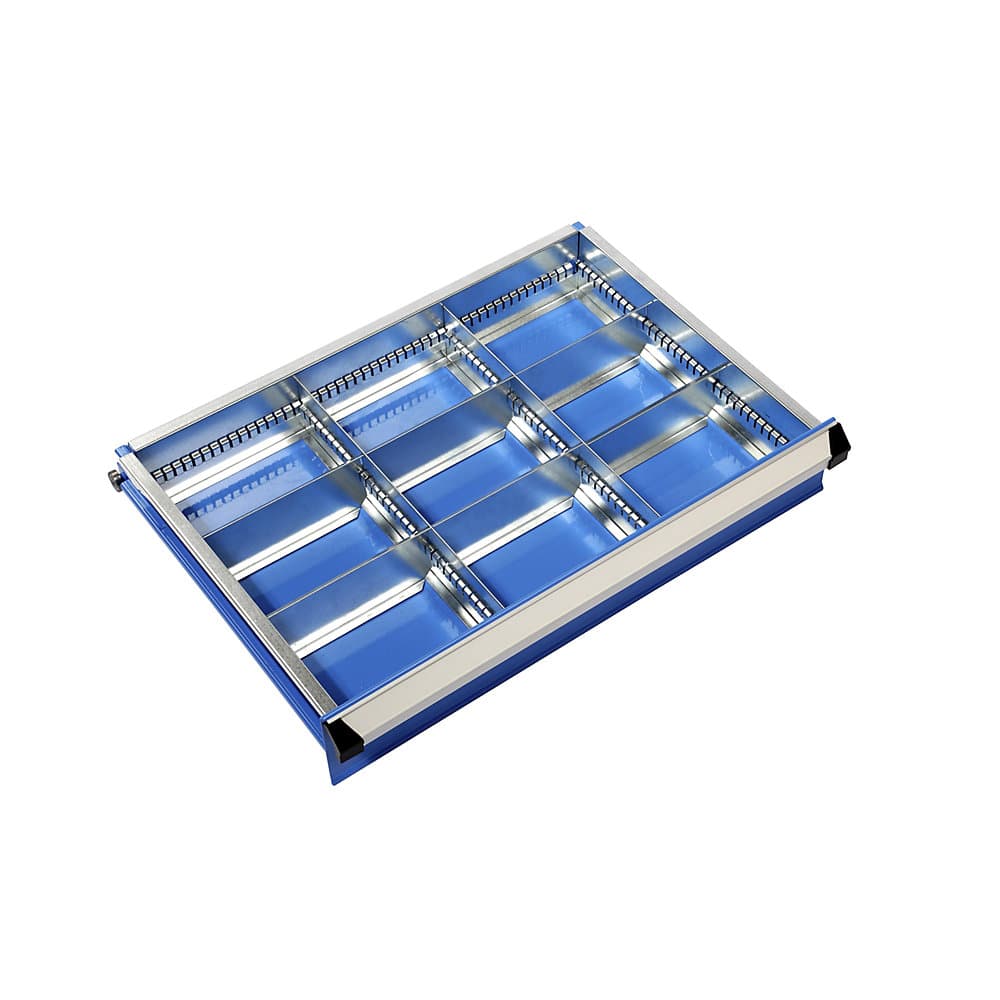 eurokraft pro Set de compartimentare pentru sertare, lățime x adâncime dulap 600 x 450 mm, înălțime 100 mm, 9 compartimente