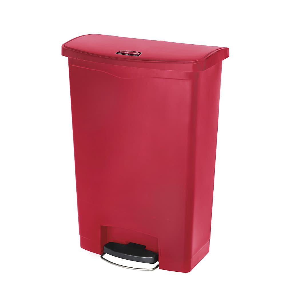 Rubbermaid Coș cu pedală SLIM JIM®, din polietilenă, 90 l, roșu, mobil