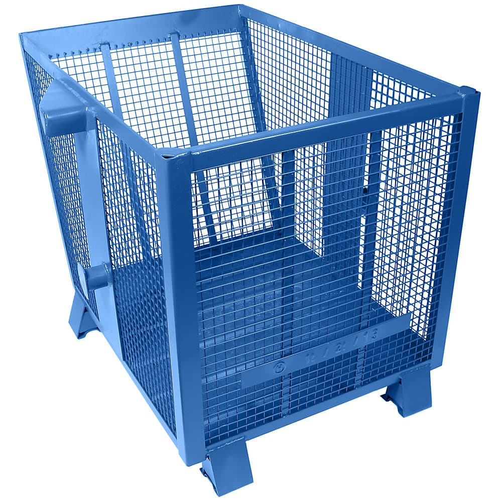 Heson Recipient basculant din grilaj, volum 0,9 m³, albastru RAL 5010
