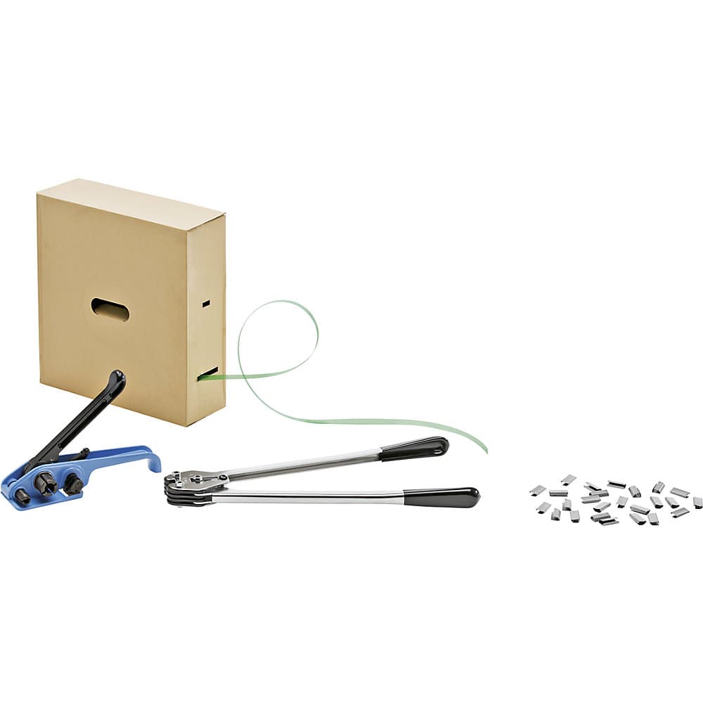 ratioform economy Set de legare, bandă PET, dispozitiv de tensionare, clește de legare, bandă în cutie de carton de servire, capse de legare,