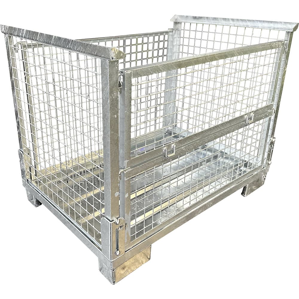 Heson Boxă pliantă de stivuire în format Euro, pliabilă, lung. x lăț. 1240 x 835 mm, capacitate portantă 1000 kg, zincat