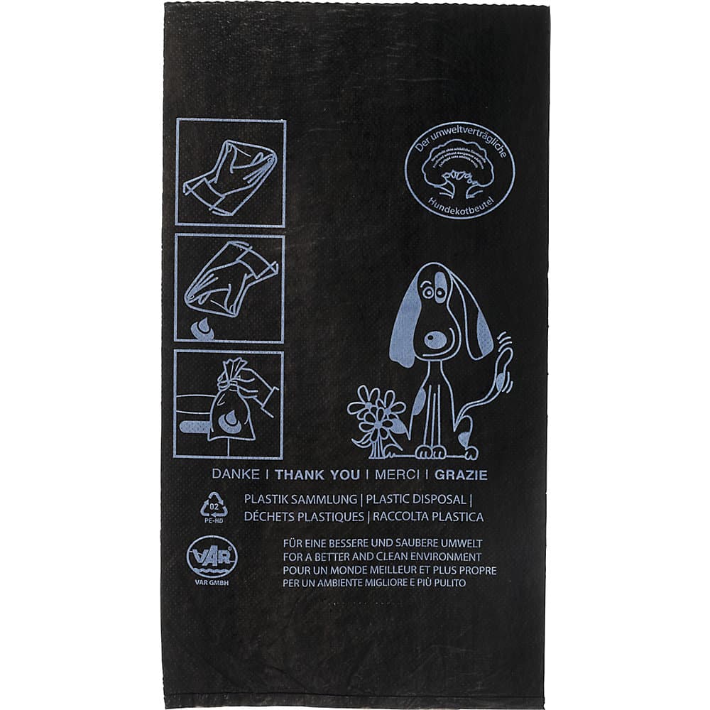 VAR Pungă pentru excremente canine, PE, volum 3,2 l, lăț. x î. 330 x 200 mm, negru, amb. 2000 buc.
