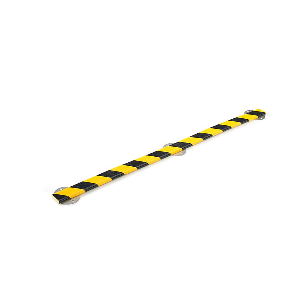 SHG Protecție pentru suprafețe Knuffi® cu șină de montaj, tip F, bucată de 1 m, galben / negru