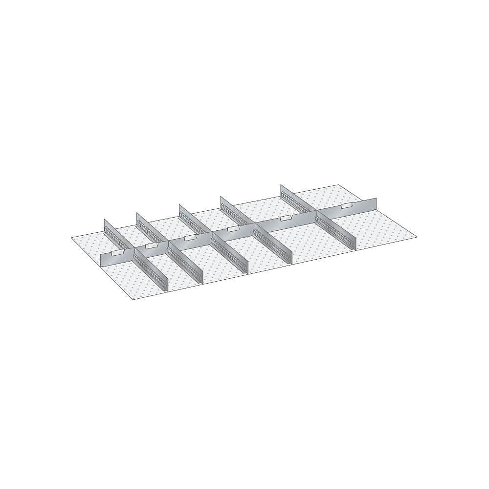 LISTA Separator din tablă, 11 piese, 5 separatoare cu fante, 6 separatoare din tablă, pentru înălțime front 150 mm