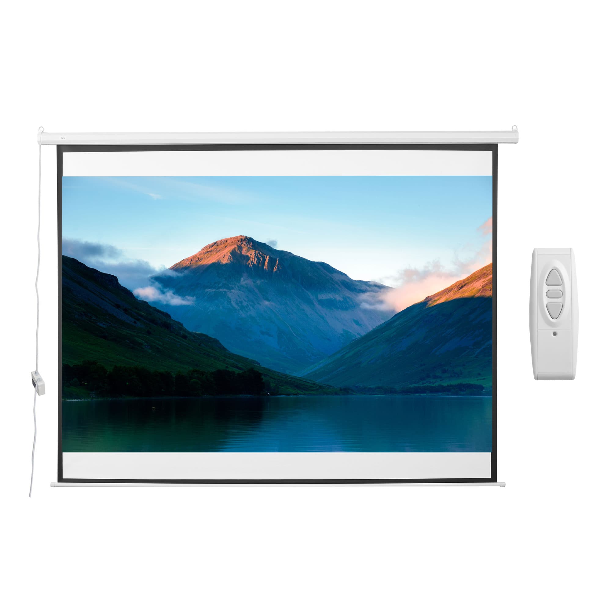 HOMCOM Ecran Proiecție Motorizat 120 Inch pentru Home Cinema, Sistem de Rulare Ușor, Calitate Superioară, Alb | Aosom Romania