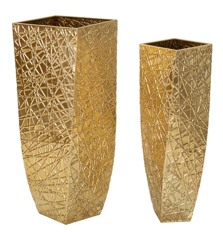 Mauro Ferretti Suport Vaze 2 Bucati Aurii cm 34X34X90-25X25X78 | Aosom Romania