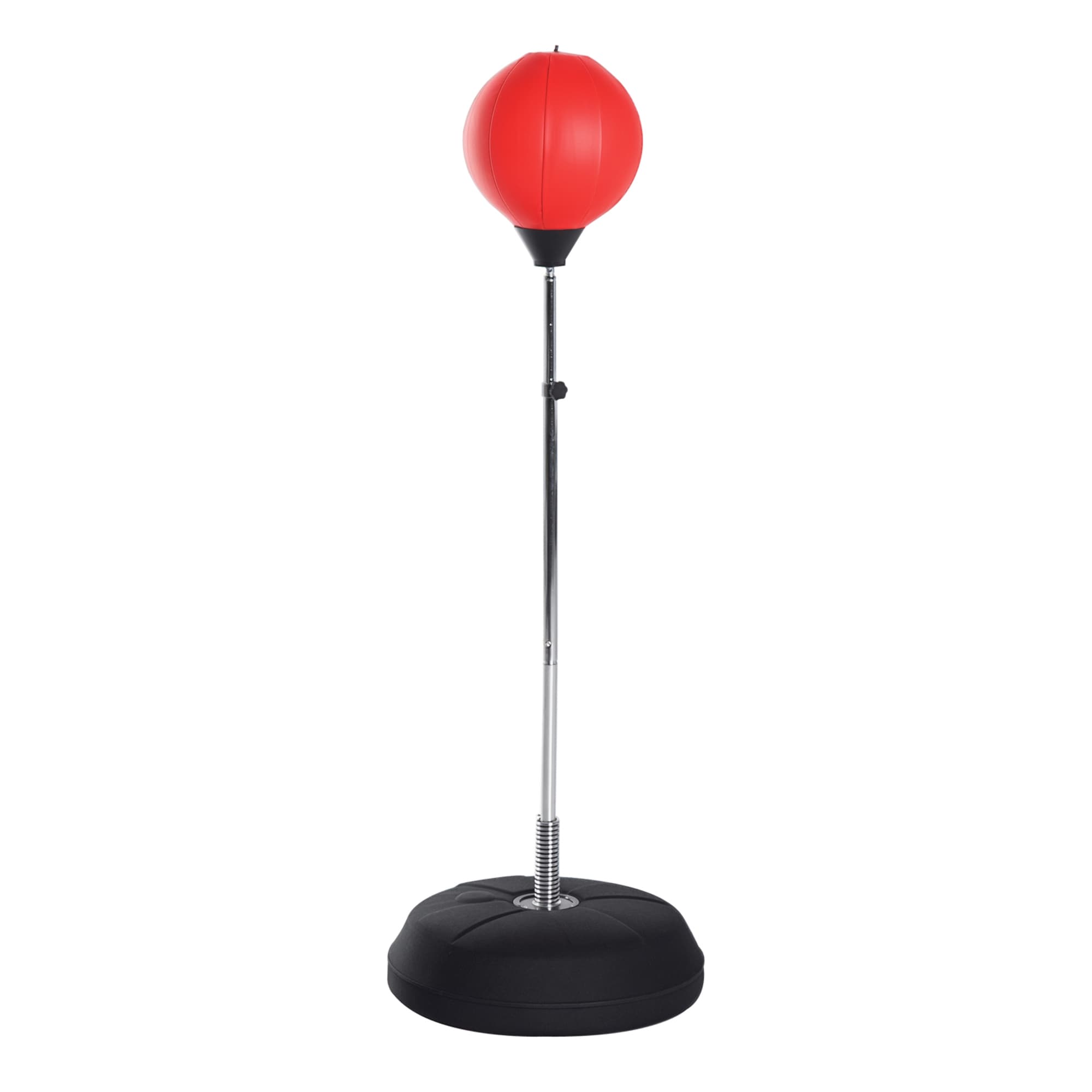 HOMCOM Sac de Box de Podea cu Înălțime Reglabilă, Mănuși de Box și Bază Umplută, 43x43x126-144 cm, Roșu | Aosom Romania
