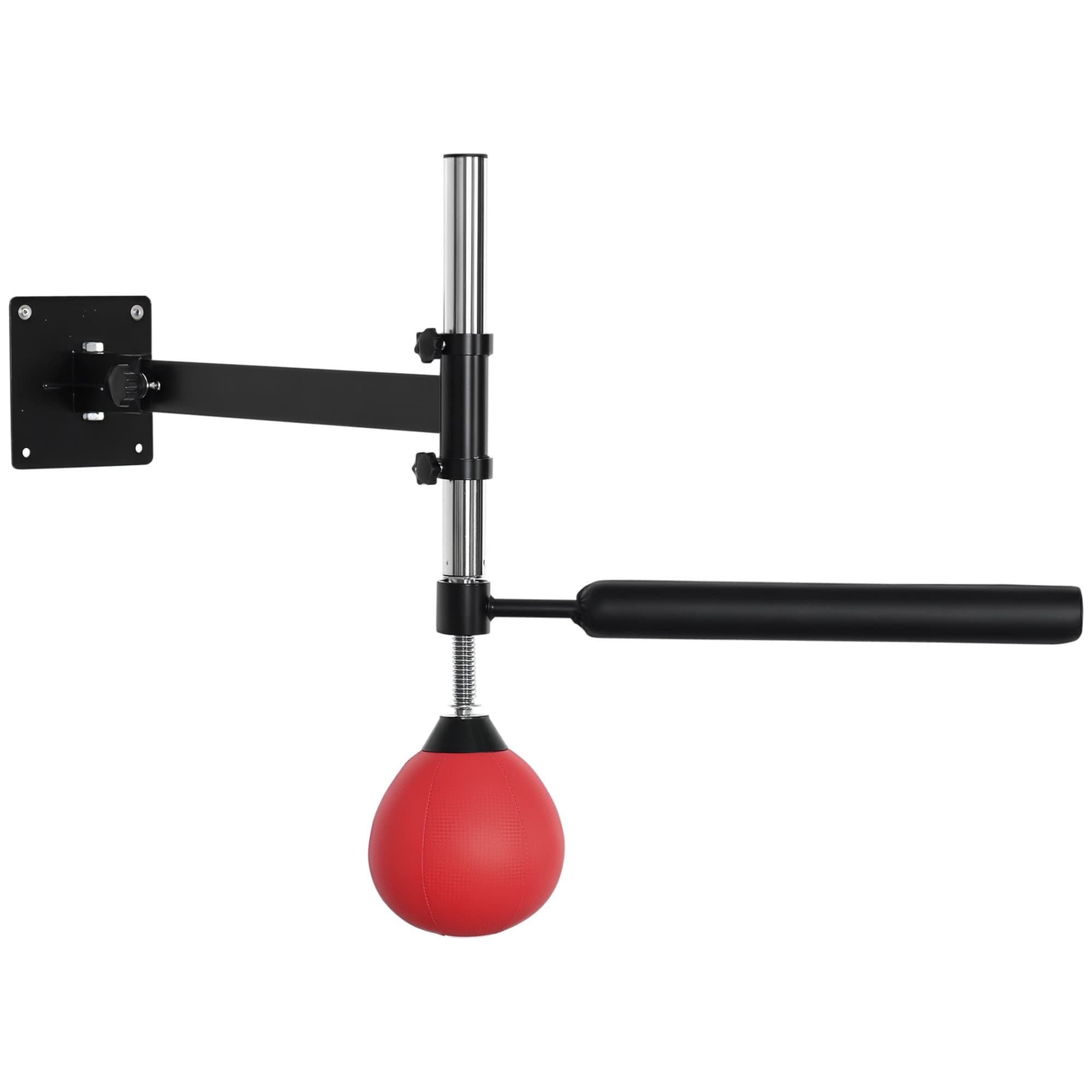 HOMCOM Pară de Viteză pentru Box și MMA cu Înălțime Reglabilă și Tijă, 79x72x20 cm, Roșu | Aosom Romania