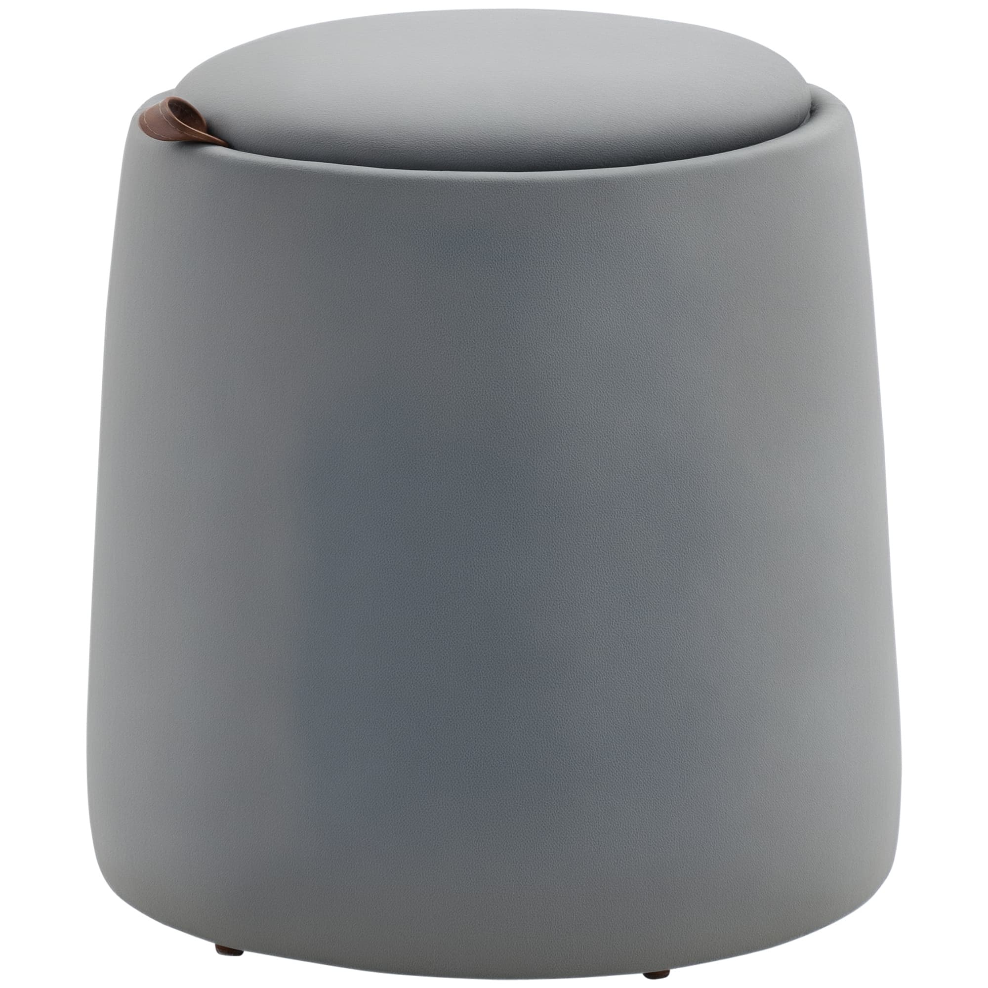 HOMCOM 2-in-1 Hocker în Samtoptik inclusiv Stocare și capac detașabil Ø44 cm x 47,5 cm Gri | Aosom Romania